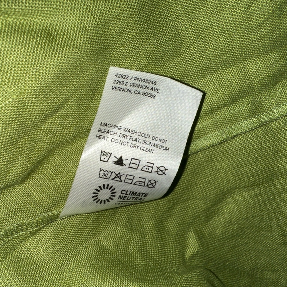New Reformation Miso Linen Green Mini Dress Size 2 - Picture 6 of 7